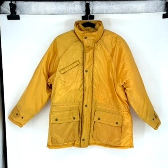 Vtg Women's Yellow Zip Front Ski Jacket with Adjustable Waist - Size L - 80s - Picture 1 of 8
